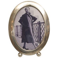 English Victorian Silver Oval Picture Frame