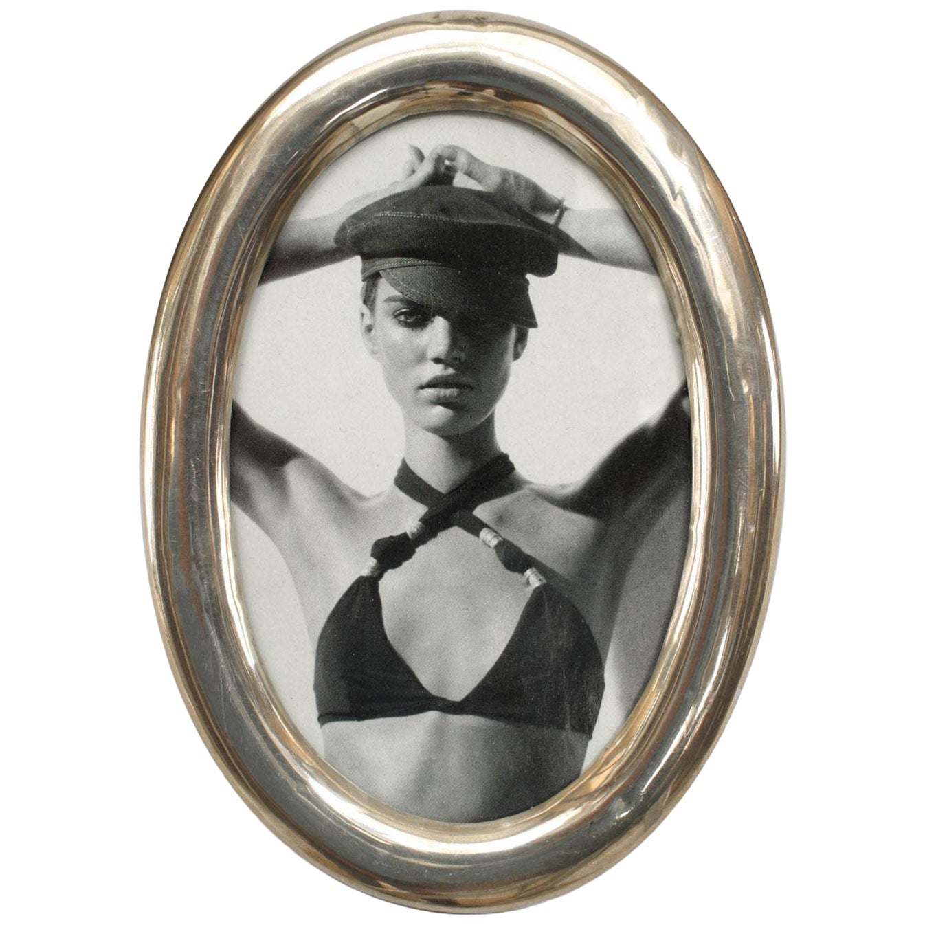 English Victorian Silver Oval Picture Frame