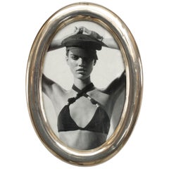 English Victorian Silver Oval Picture Frame