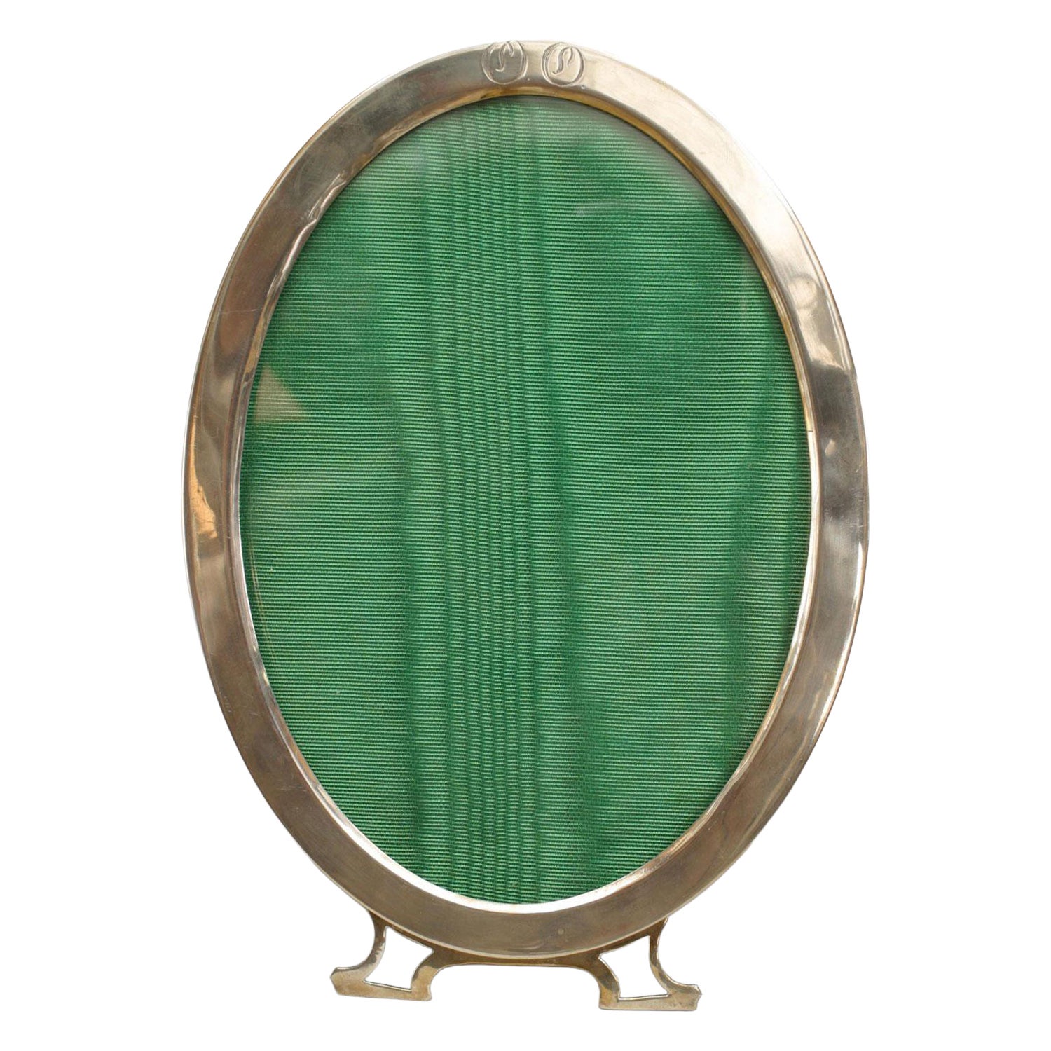 English Victorian Silver Oval Picture Frame