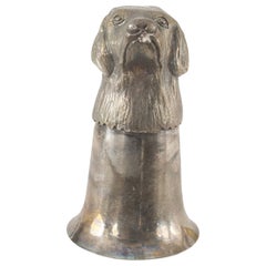 English Victorian Silver Plate Cup With Dog Head