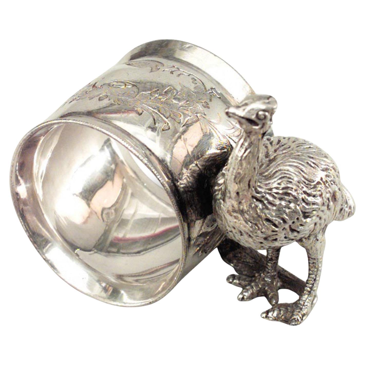 English Victorian Silver Plate Napkin Ring For Sale