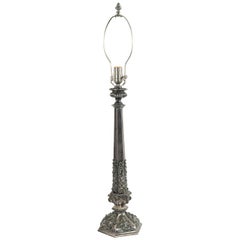 English Victorian Silver Plate Table Lamp