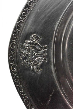 Plateau victorien anglais en métal argenté