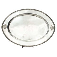 English Victorian Silver Plate Tray Antique English Victorian Silver Plate Tray