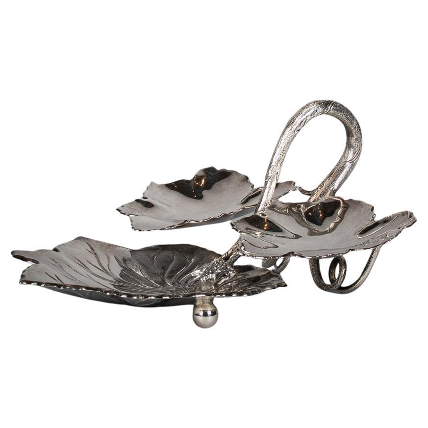 English Victorian Silver Plated Leaf Dish For Sale