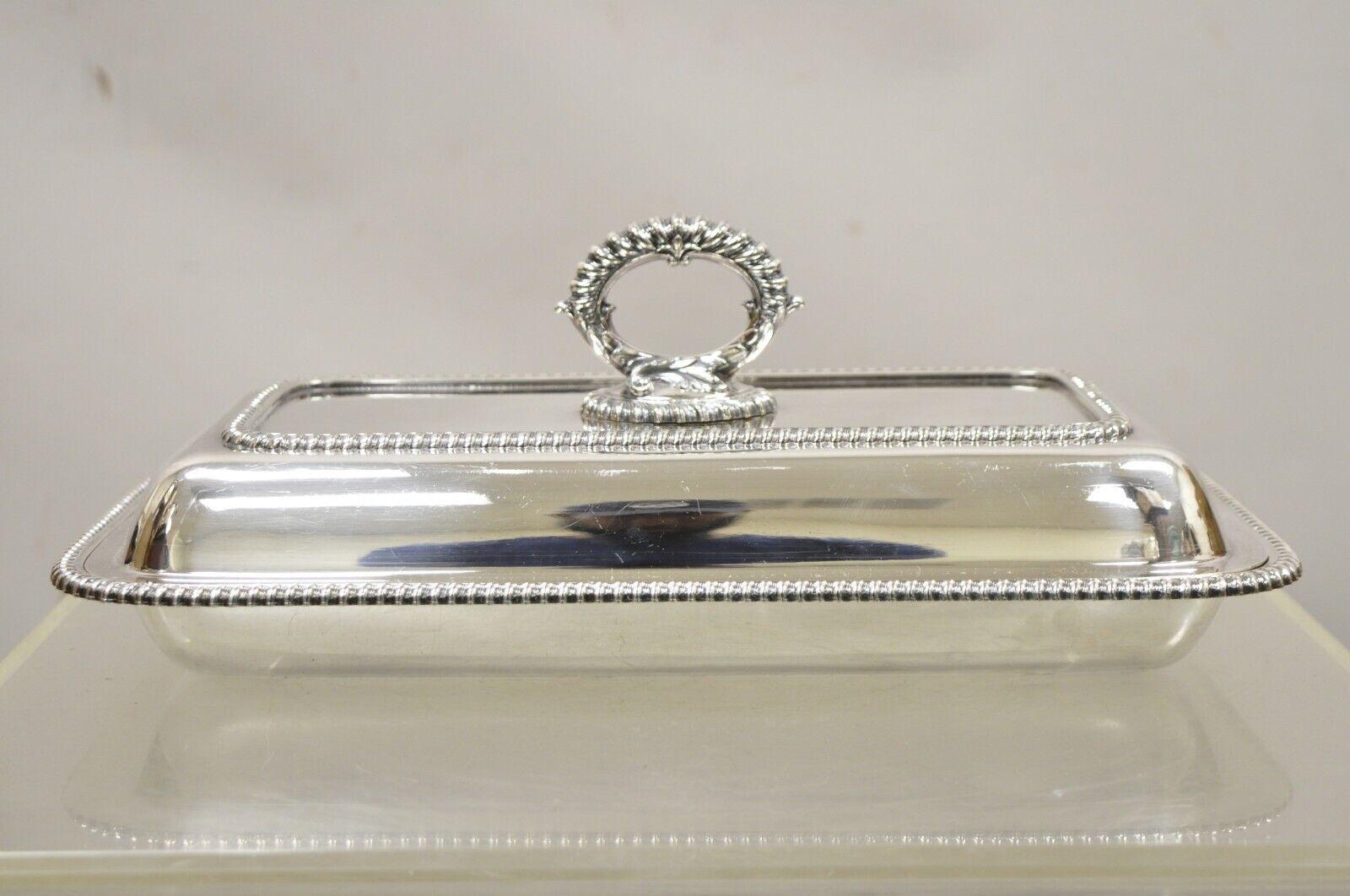 Antique English Victorian Silver Plated Lidded Serving Platter Tray Vegetable Dish. Item features 3 interior sections, ornate handle, original hallmark, very nice antique item, great style and form. Circa Early 20th Century. Measurements: 5