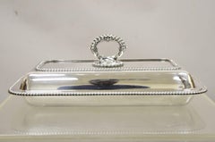English Victorian Silver Plated Lidded Serving Platter Tray Vegetable Dish