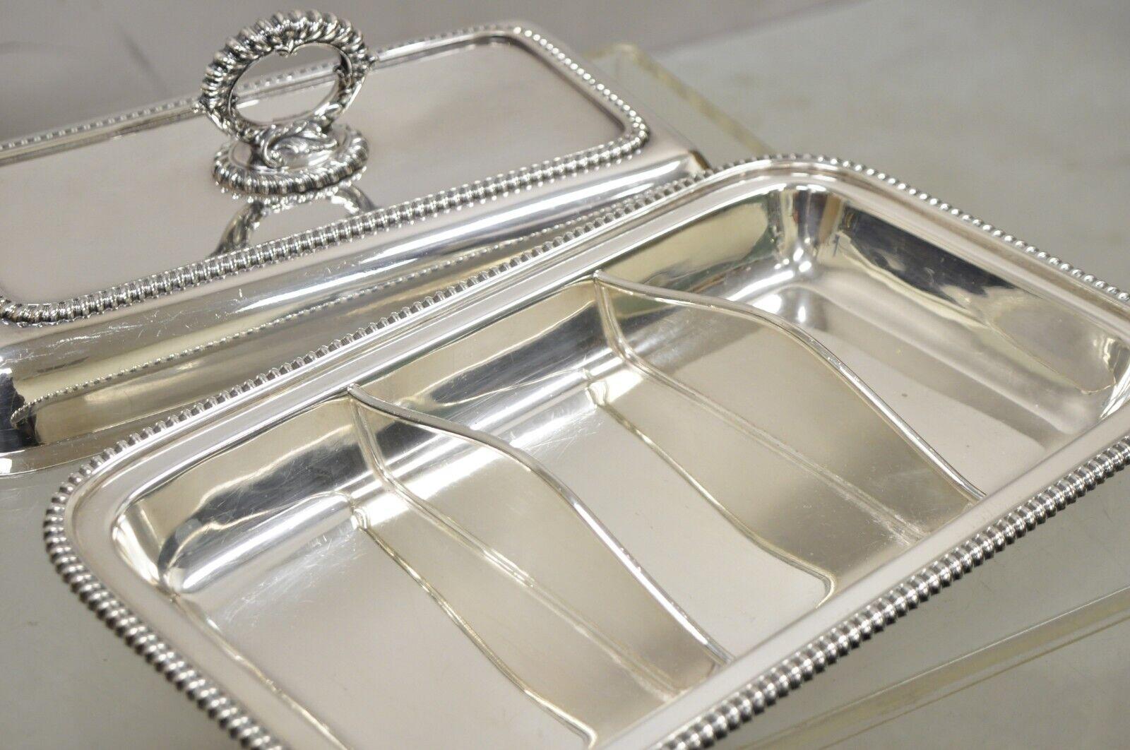 Plato de servir con tapa bañado en plata victoriana inglesa Bandeja Plato para verduras en venta 1