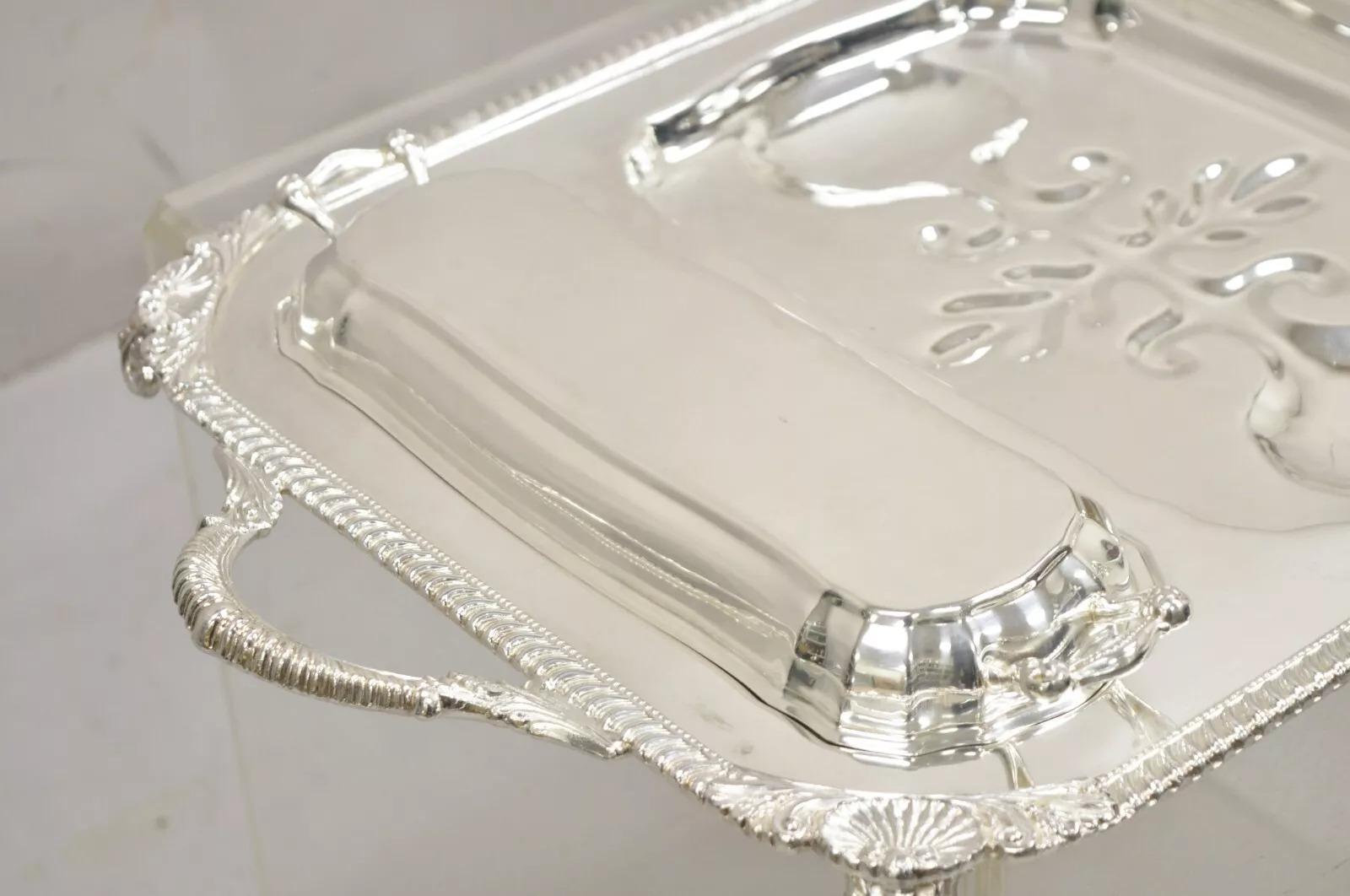 Englisches viktorianisches versilbertes Fleischbesteck Servierplatte Tablett w / Abdeckungen im Angebot 4