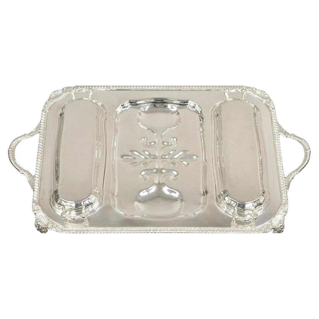 Cubertería inglesa victoriana bañada en plata Bandeja de servir con tapas