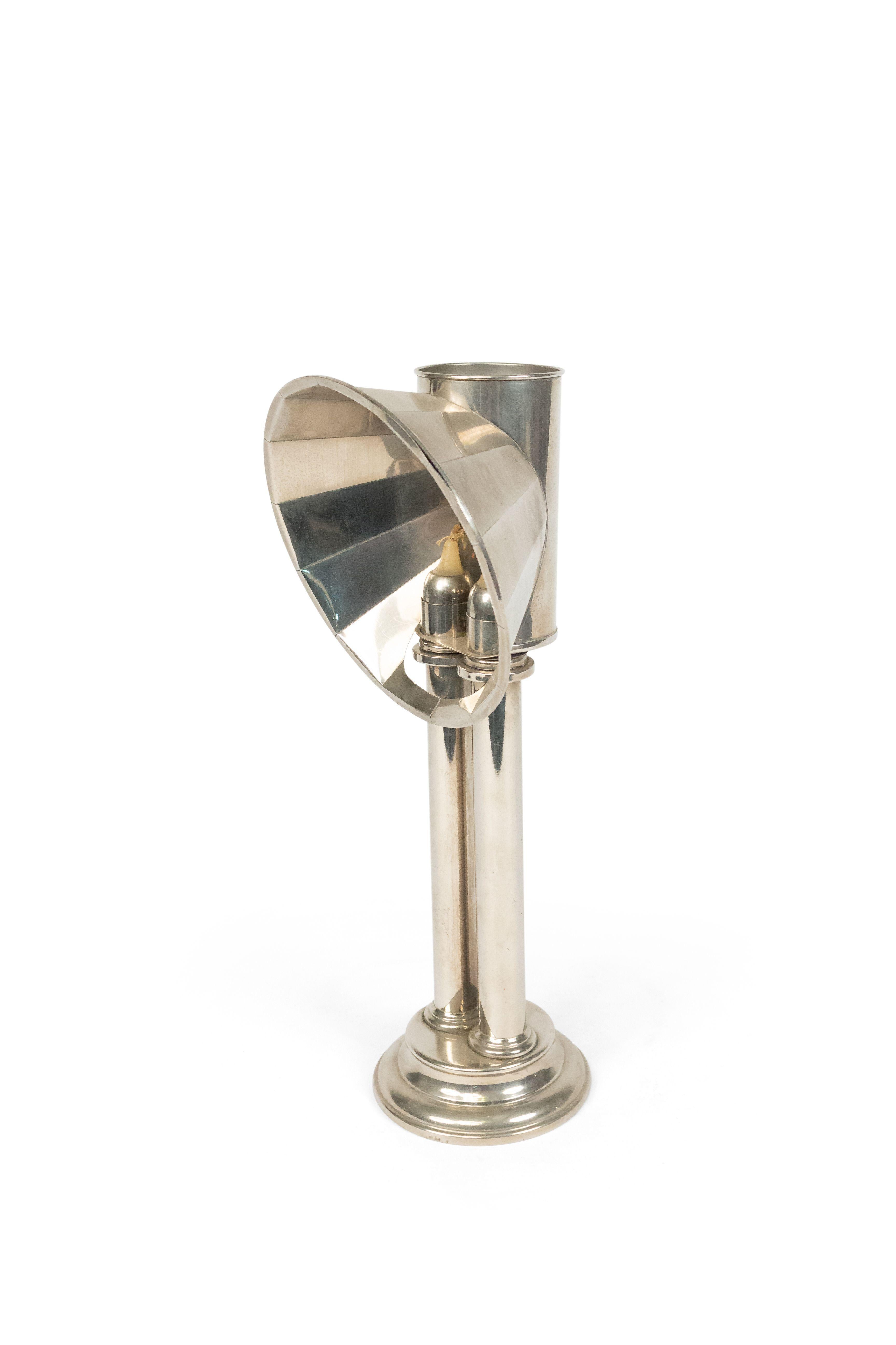 20th Century English Victorian Silver Plated Student Lamps For Sale