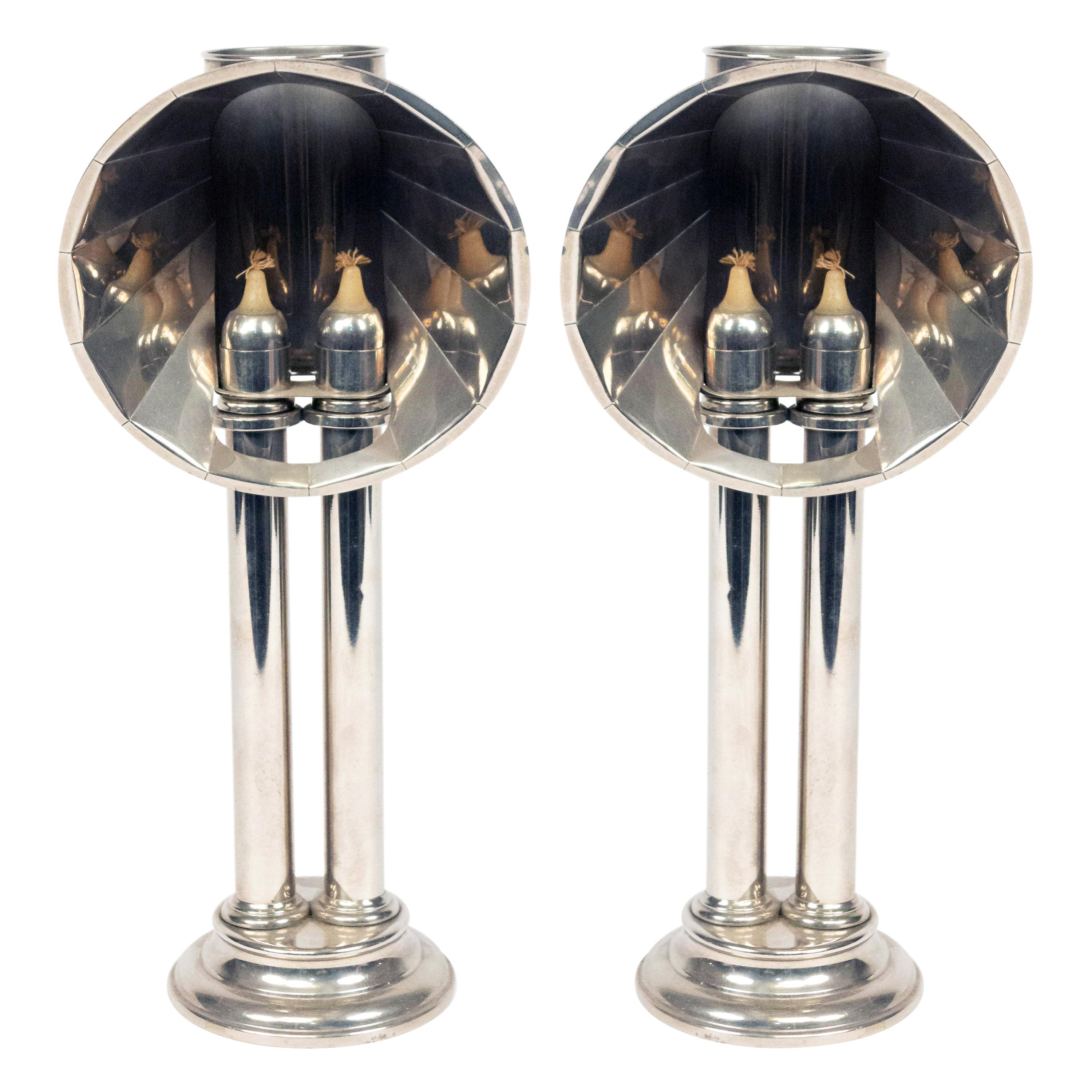 English Victorian Silver Plated Student Lamps For Sale