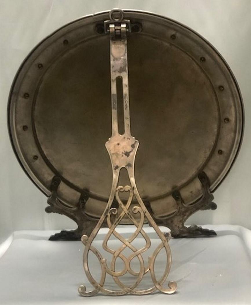 Laiton Miroir de table victorien anglais en laiton argenté, vers 1880 en vente