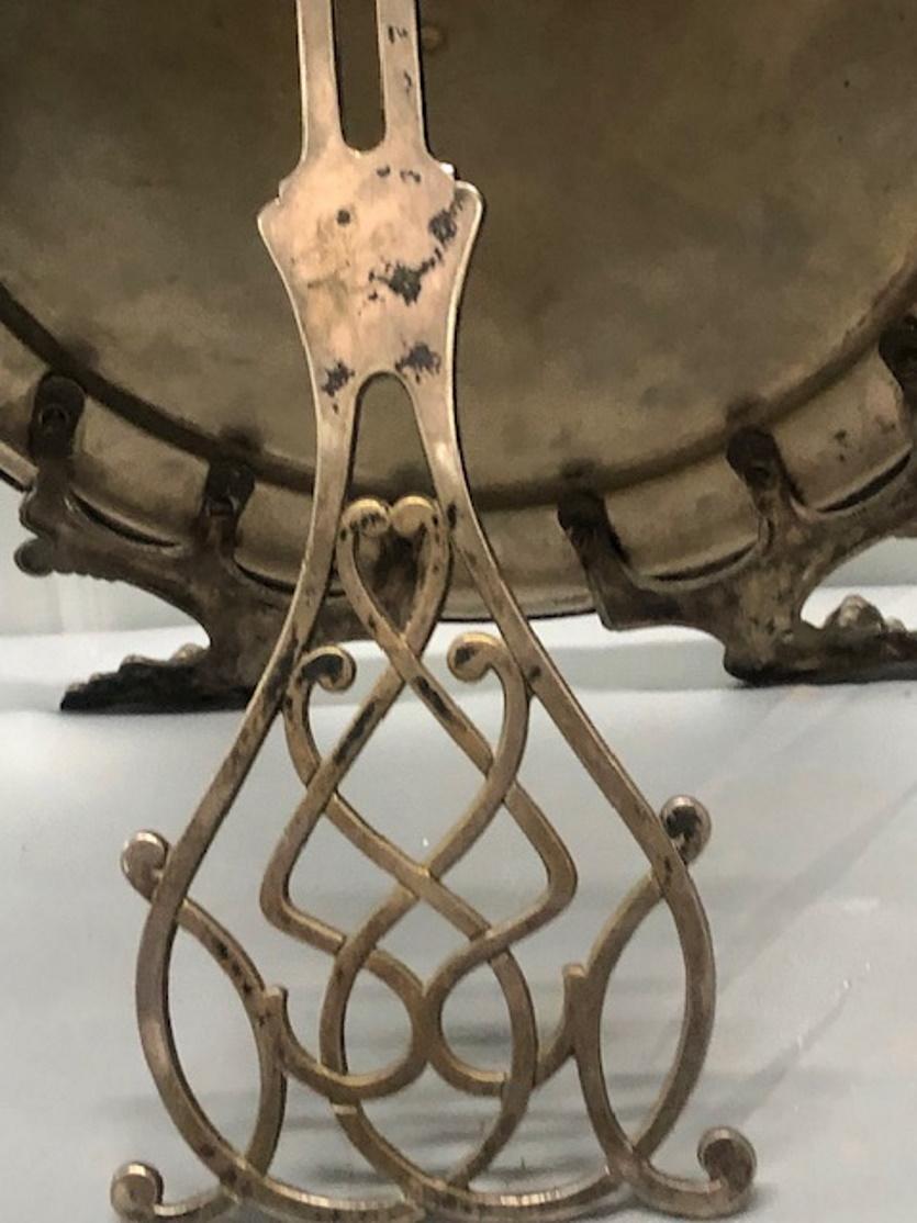 Miroir de table victorien anglais en laiton argenté, vers 1880 en vente 1