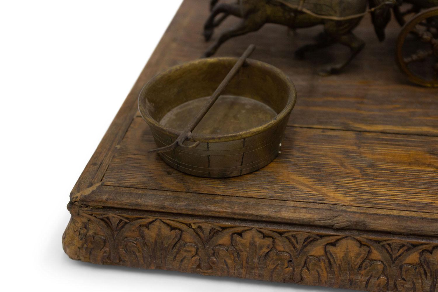 Intagliato English Victorian Smoking Stand with Carriage Figure in vendita