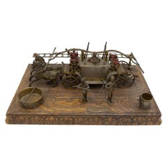 English Victorian Smoking Stand with Carriage Figure