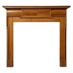 English Victorian Solid Oak Fire Mantel