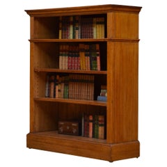 English Victorian Solid Oak Open Bookcase c1880