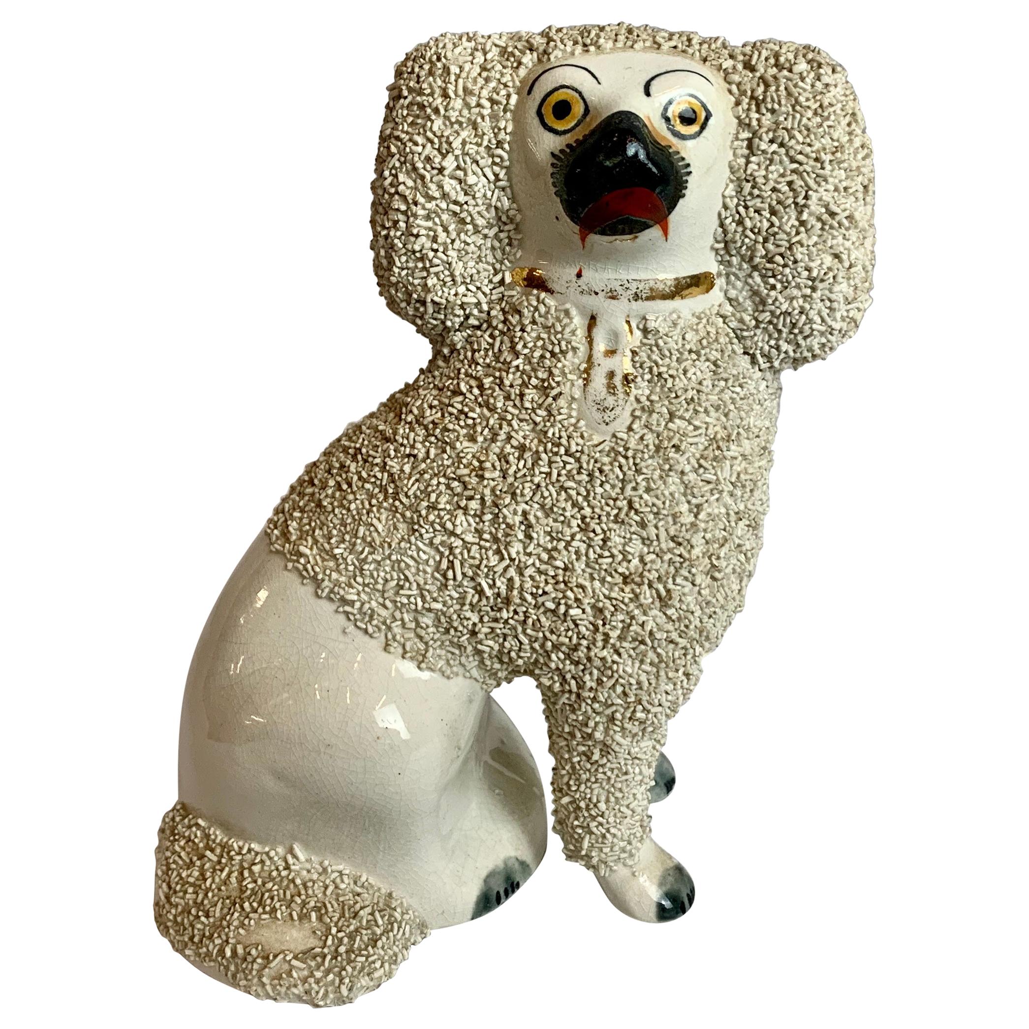 English Victorian Staffordshire Poodle in White Bocage