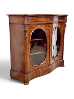 English Victorian Stained Walnut Display Cabinet, circa 1880