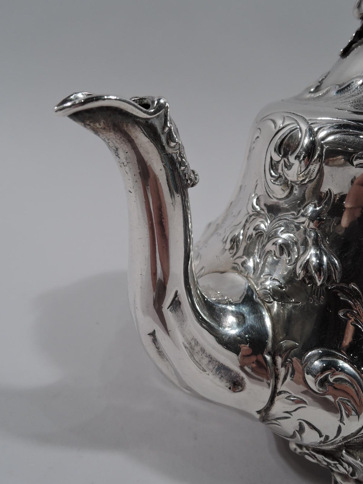 Mid-19th Century English Victorian Sterling Silver Teapot by Hunt & Roskell