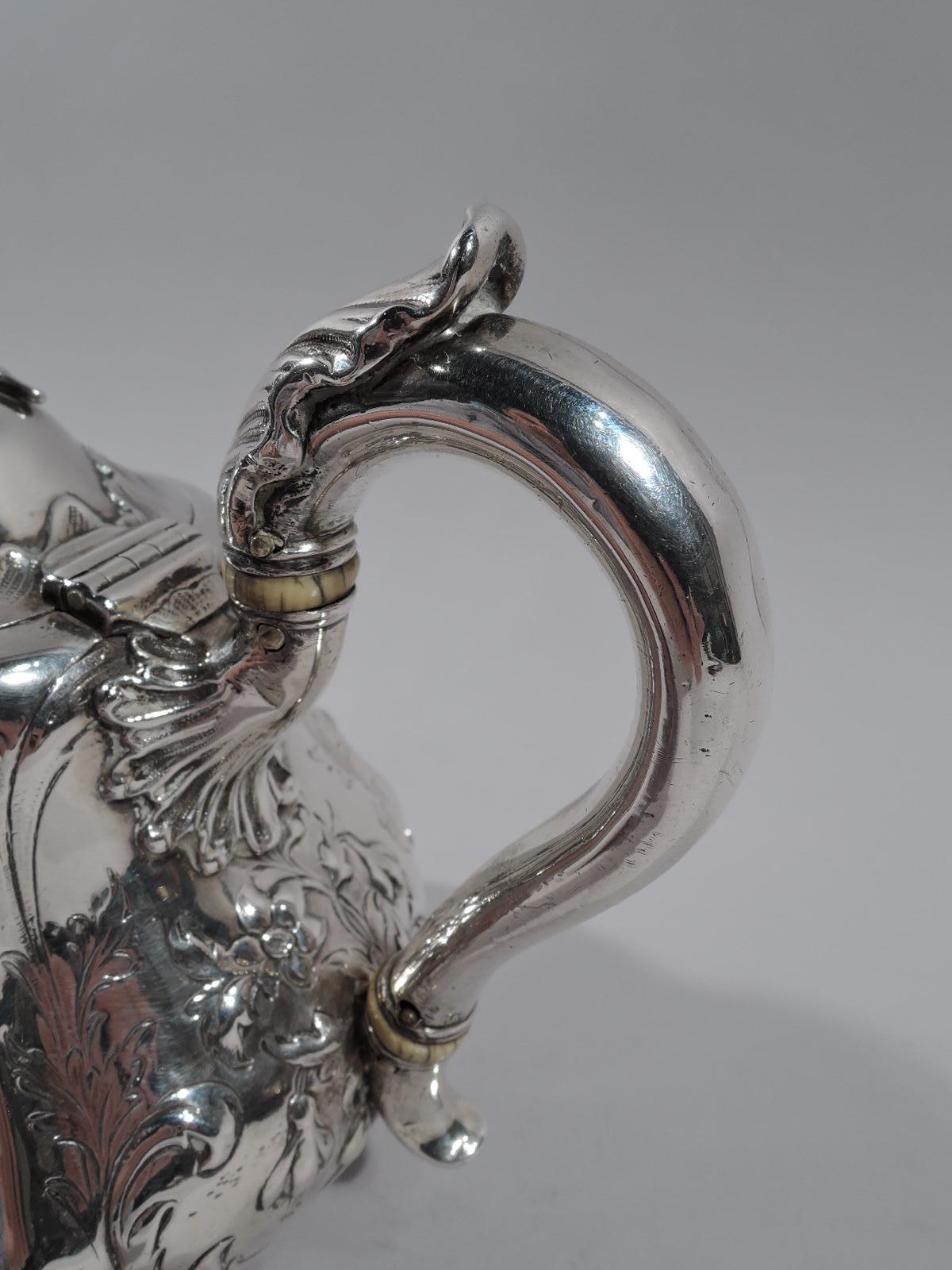 English Victorian Sterling Silver Teapot by Hunt & Roskell 2