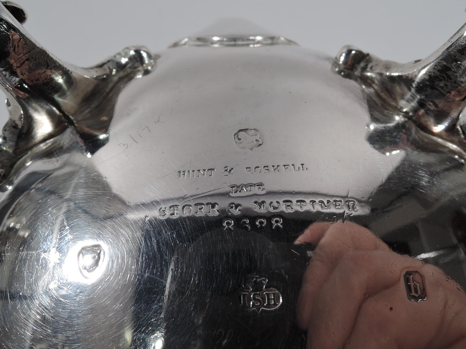 English Victorian Sterling Silver Teapot by Hunt & Roskell 4