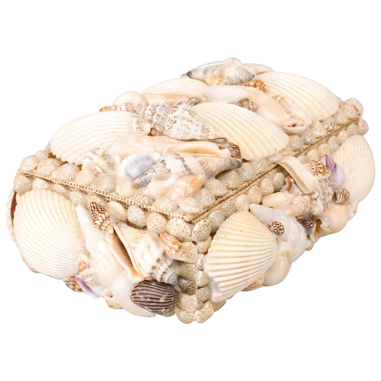 Scatola rettangolare in stile vittoriano inglese (anni 
40) intarsiata con conchiglie marine in vendita