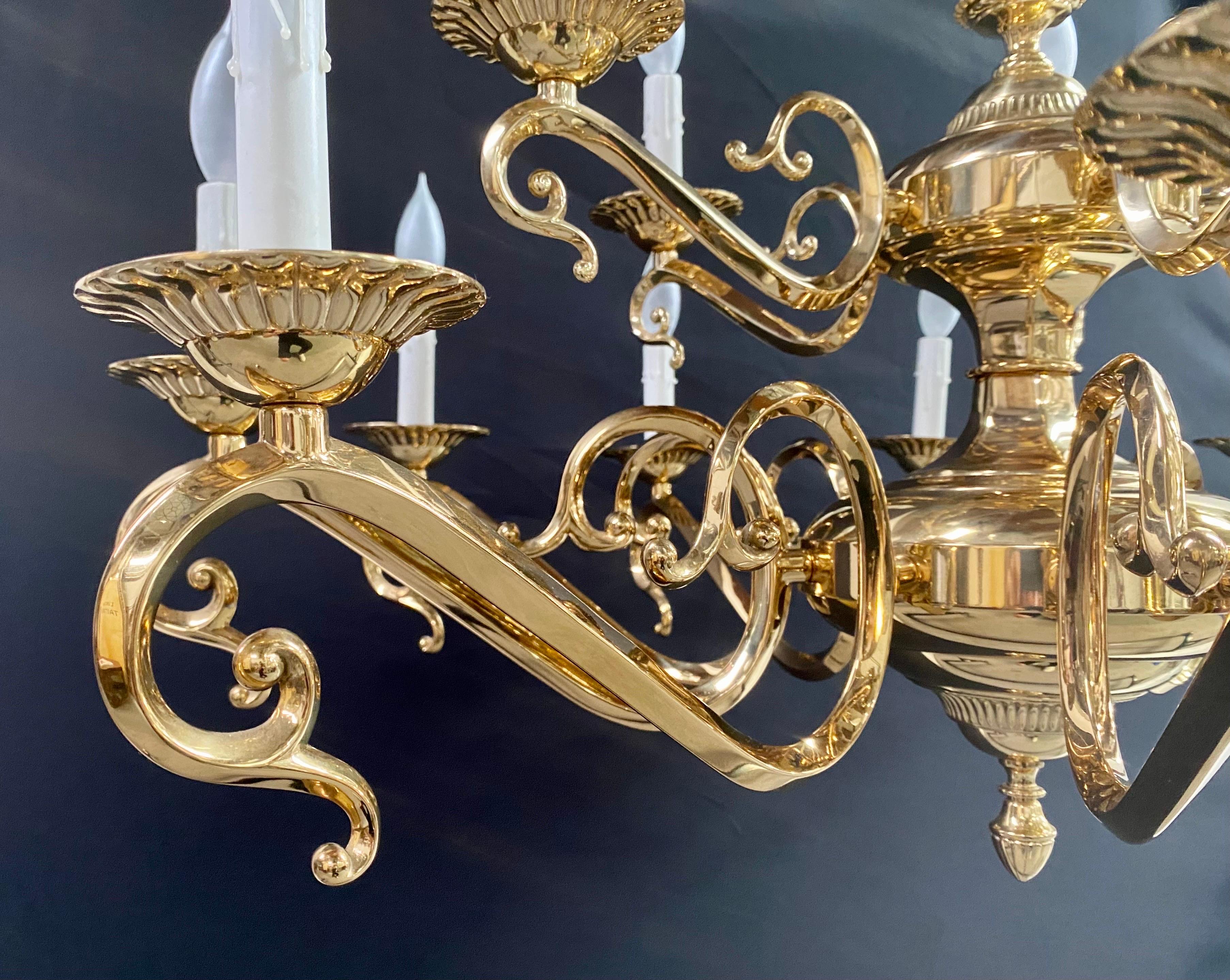English Victorian Style Brass Chandelier, 15 Arms  For Sale 8
