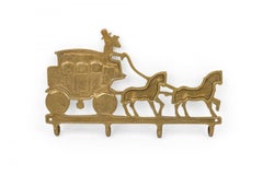 English Victorian Style Brass Horse and Carriage Key Holder