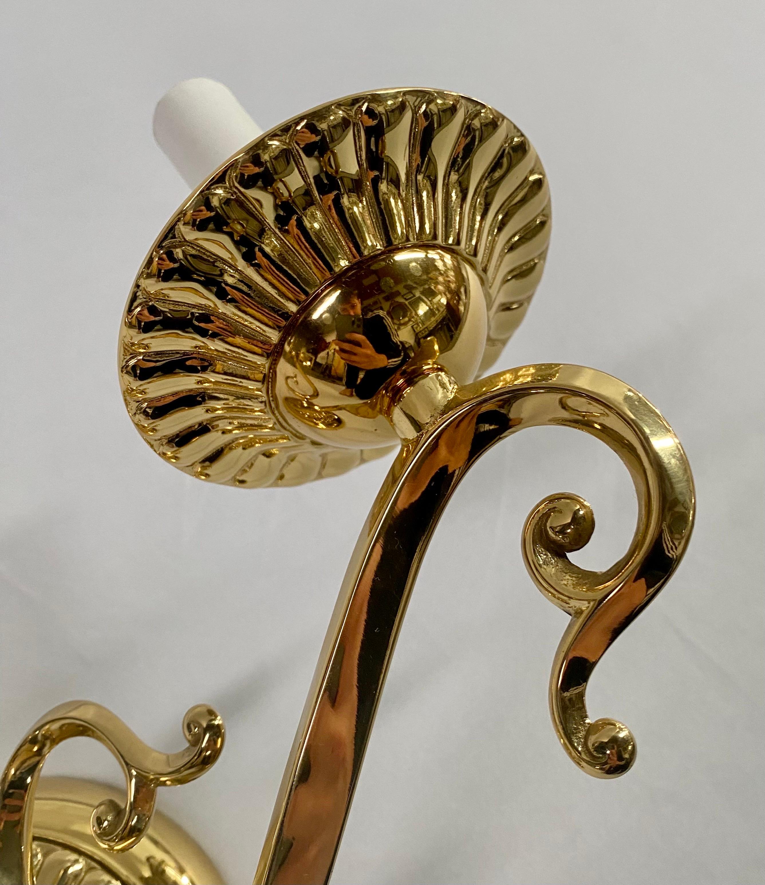 English Victorian Style Brass Sconce, a Pair  For Sale 5