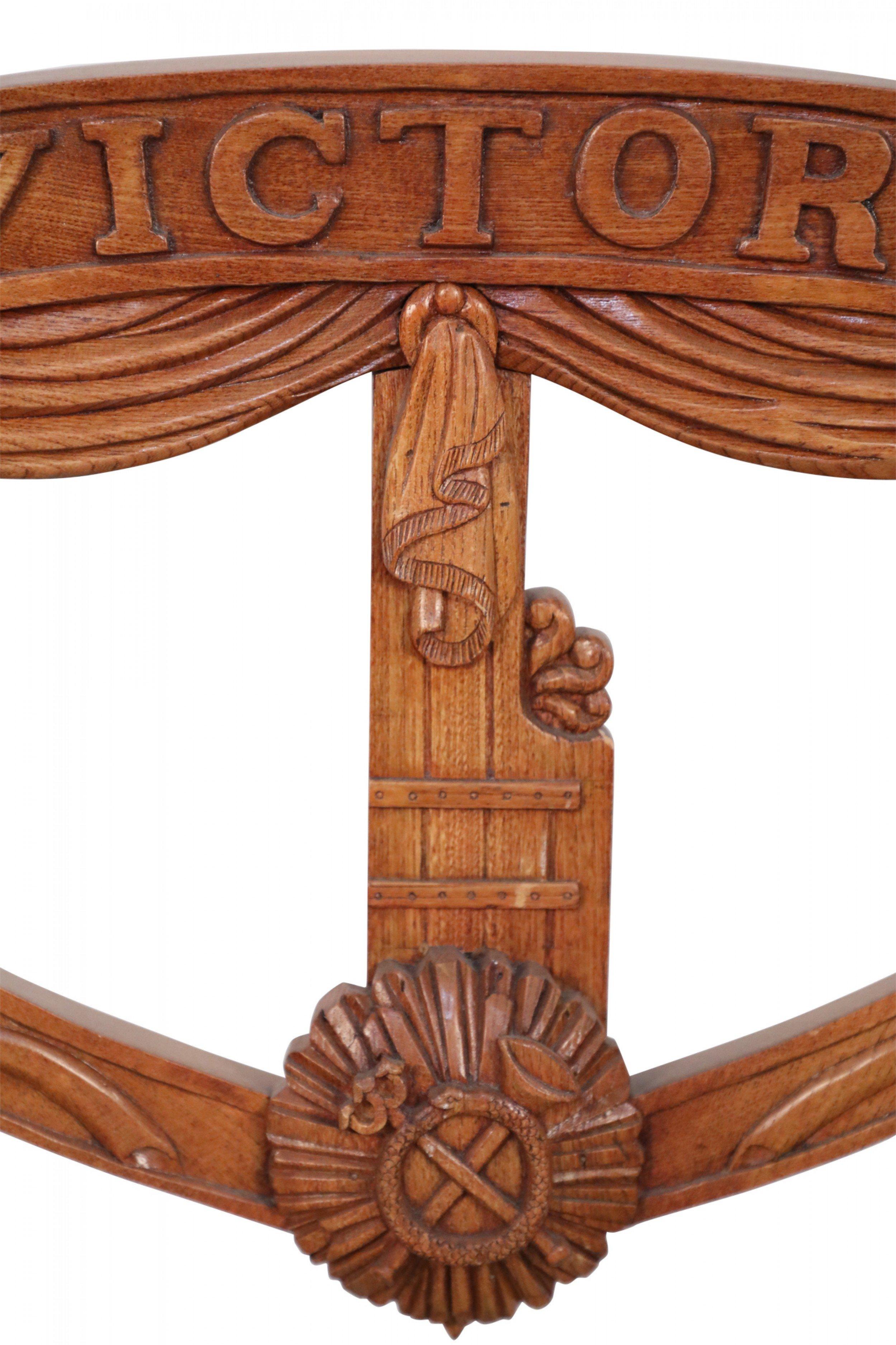 English Victorian Style Carved Wooden 