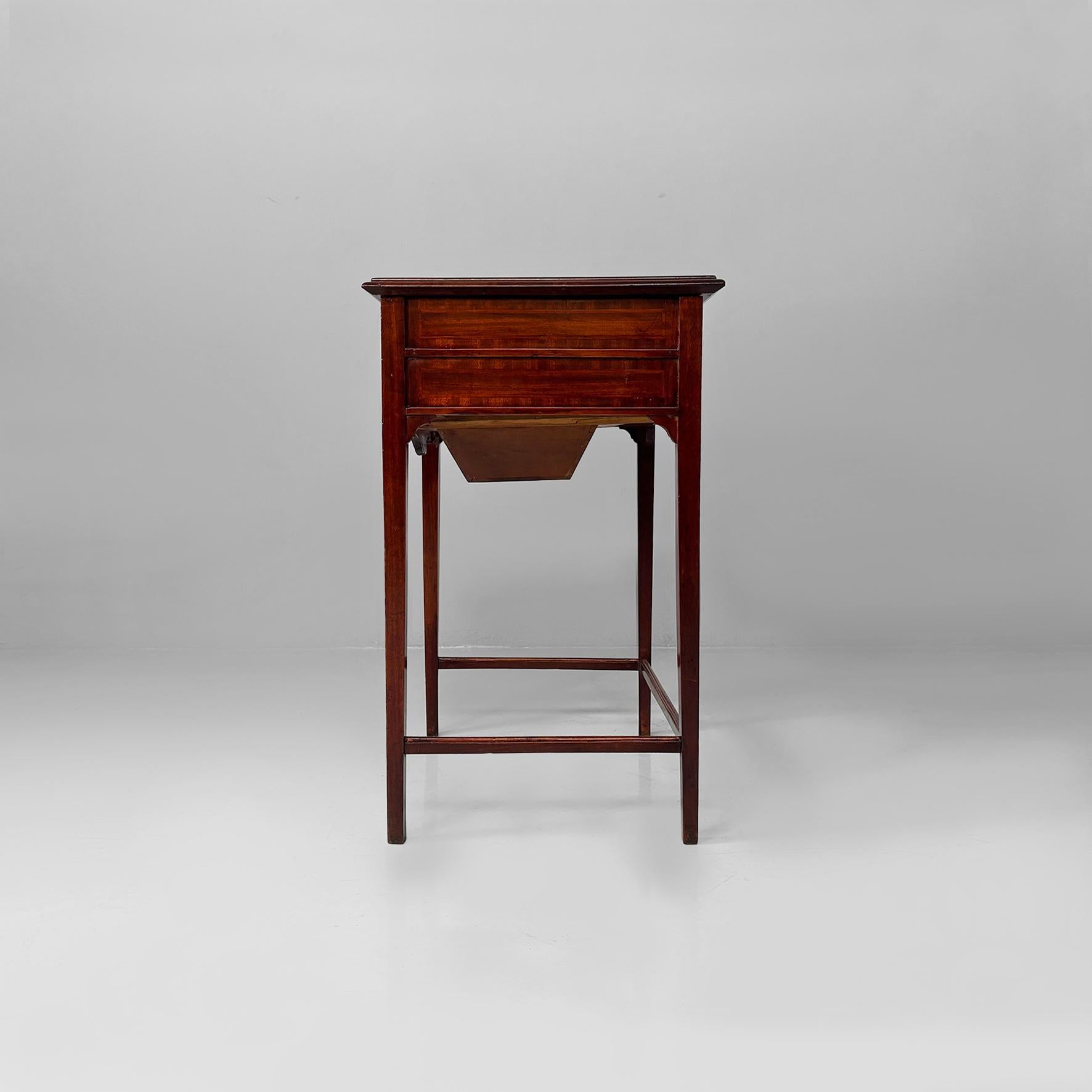 Milieu du XXe siècle Console anglaise de style victorien en bois avec miroir et tiroirs, années 1930 en vente