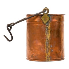 English Victorian Style Copper Fire Bucket / Coal Pail