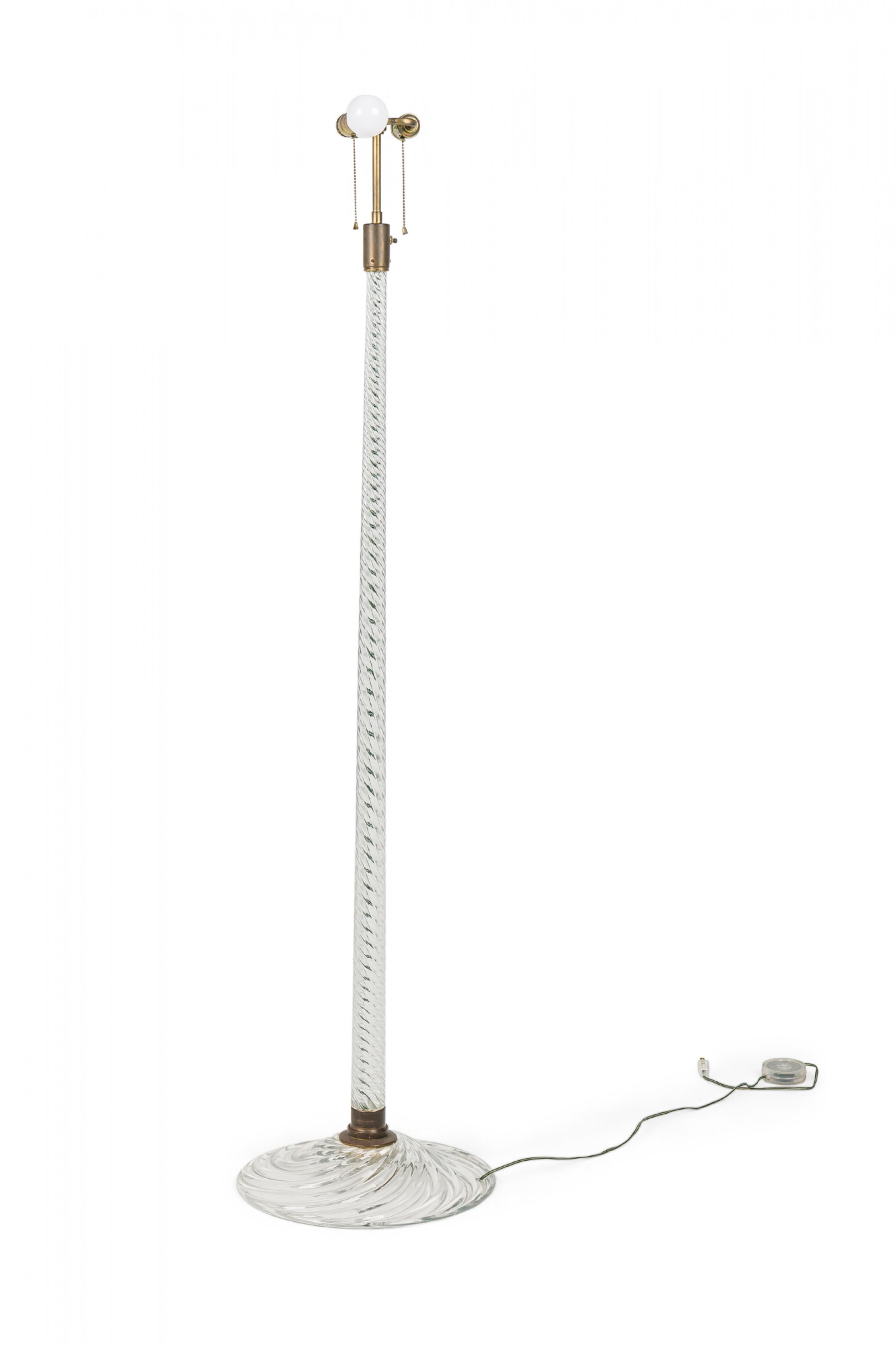 English Victorian style Cut Crystal Glass Floor Lamp with Pleated Swirl Fringed For Sale 3