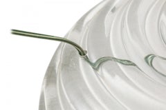 English Victorian style Cut Crystal Glass Floor Lamp with Pleated Swirl Fringed