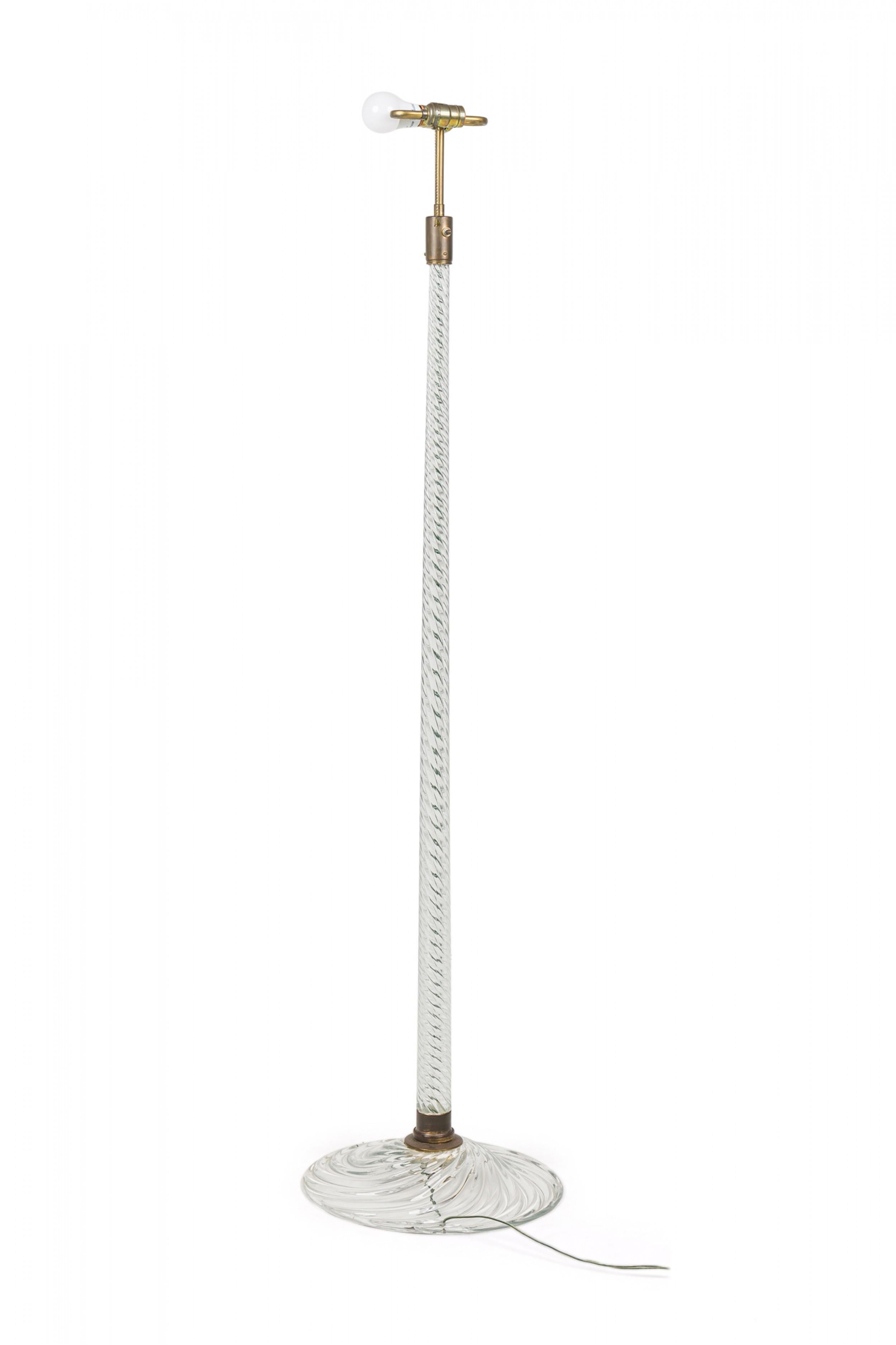 Brass English Victorian style Cut Crystal Glass Floor Lamp with Pleated Swirl Fringed For Sale