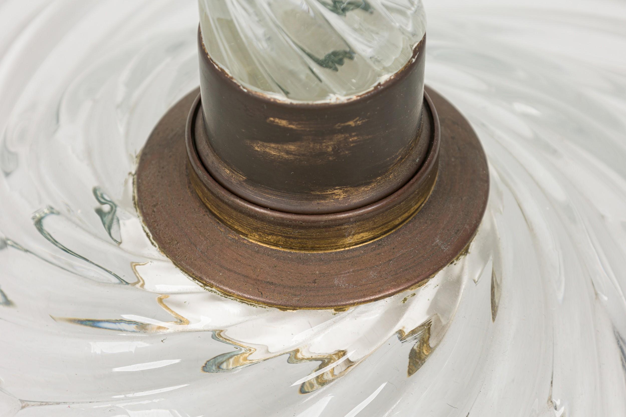 English Victorian style Cut Crystal Glass Floor Lamp with Pleated Swirl Fringed For Sale 2