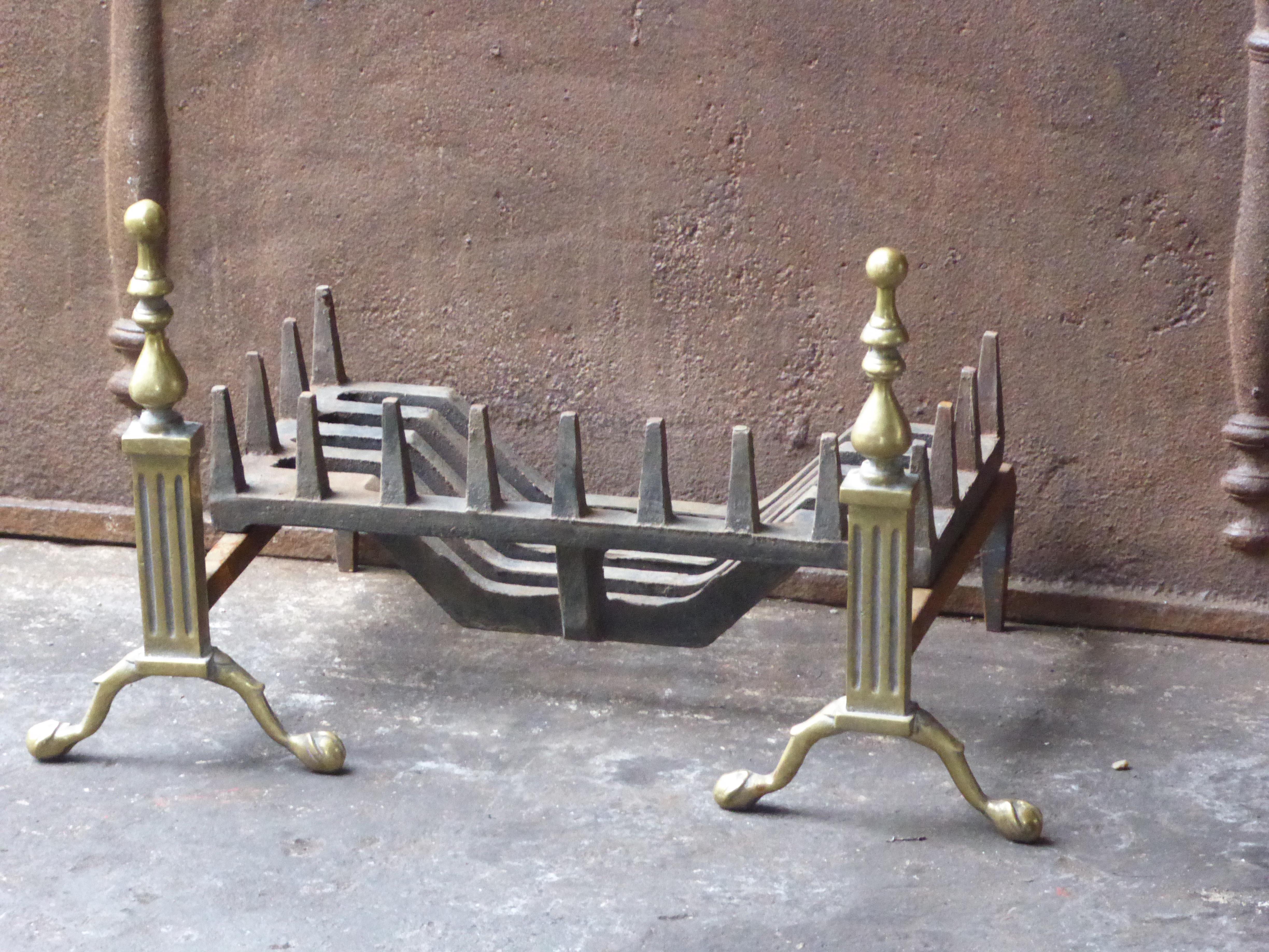 Forged English Victorian Style Fireplace Grate, Fire Grate