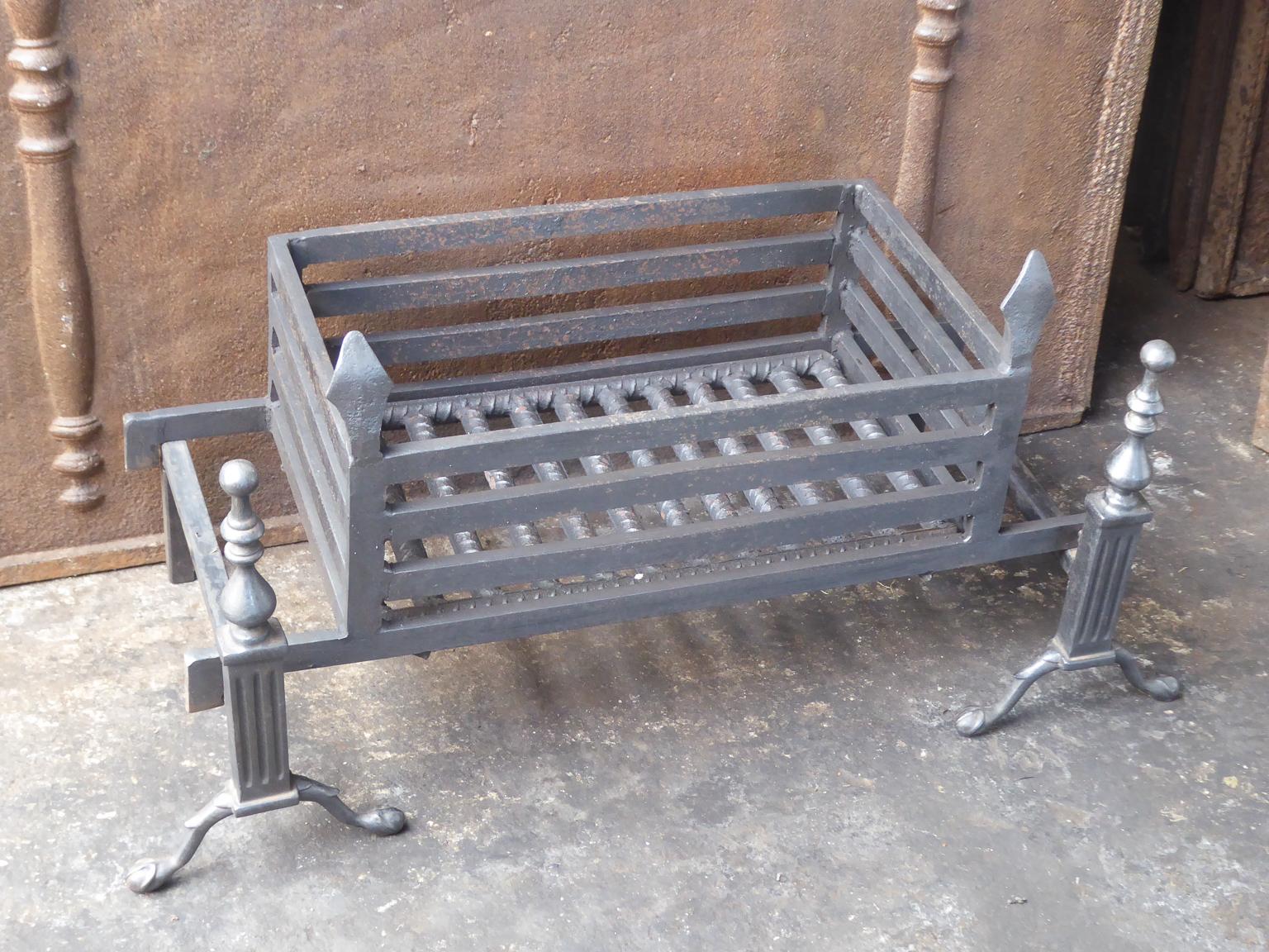 Forged English Victorian Style Fireplace Grate, Fire Grate
