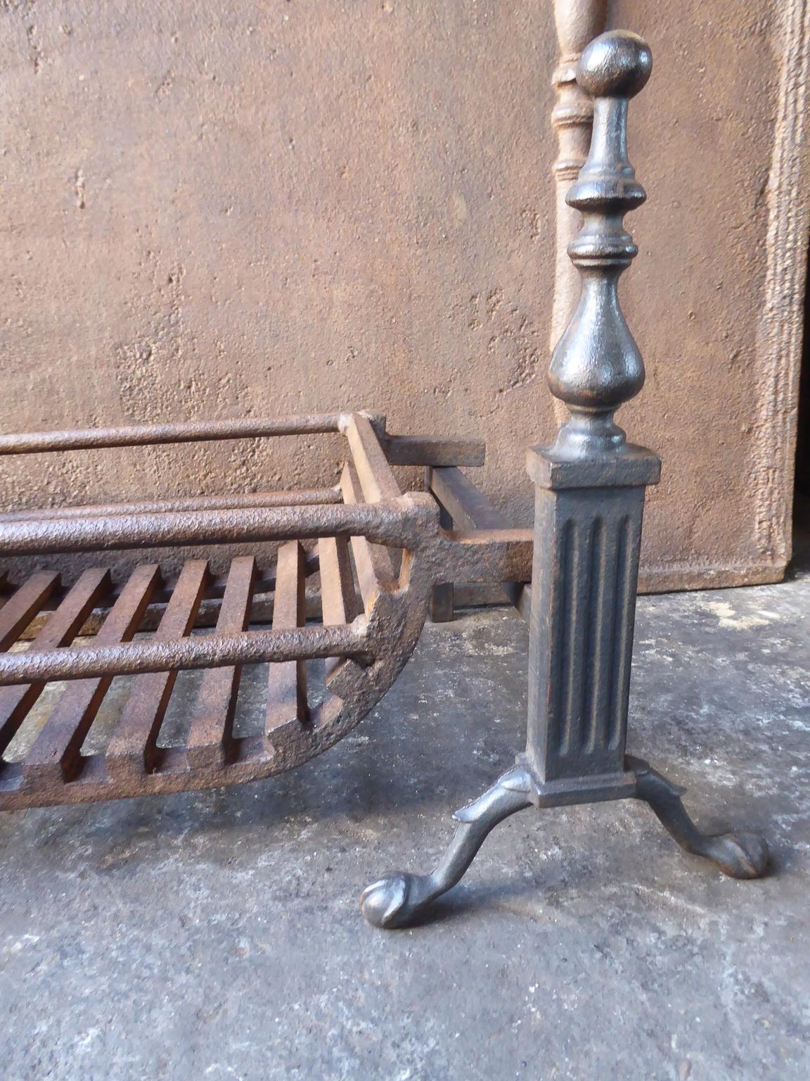 Iron English Victorian Style Fireplace Grate, Fire Grate