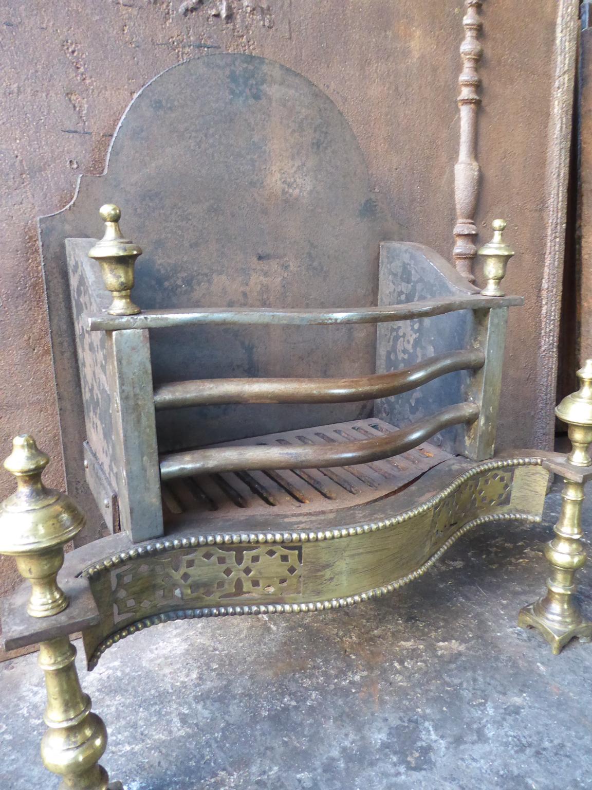 Brass English Victorian Style Fireplace Grate, Fire Grate