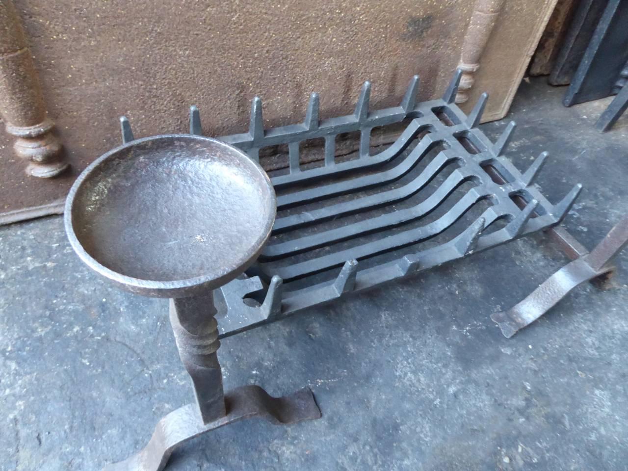 Wrought Iron English Victorian Style Fireplace Grate or Fire Grate