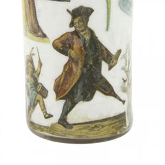 English Victorian Style Glass Bottle With Decals