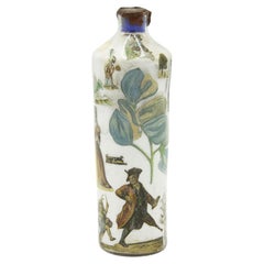 English Victorian Style Glass Bottle With Decals English Victorian Style Glass Bottle With Decals