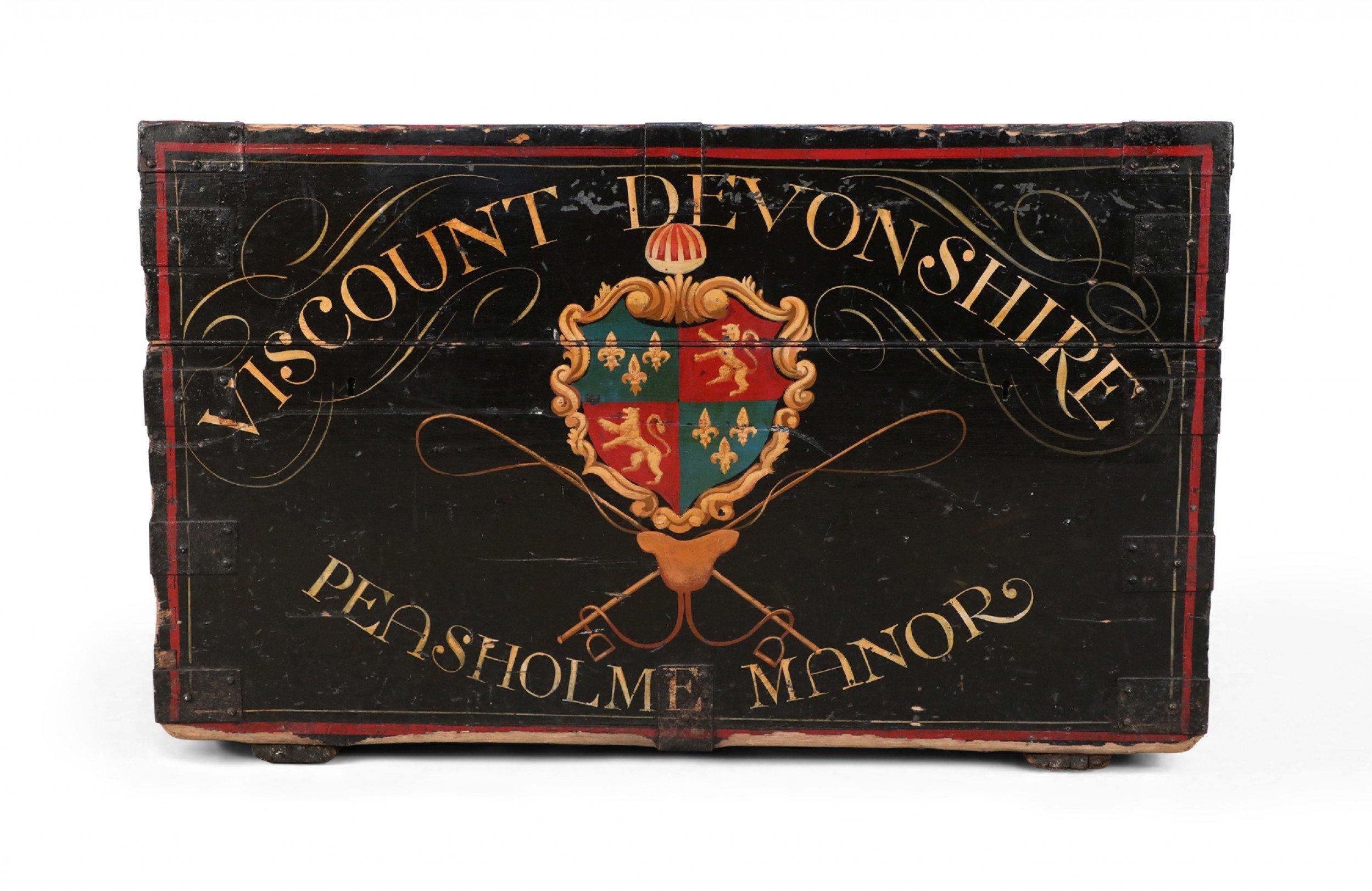 English Victorian Style Horse Portrait Floor Trunk / Tack Box 3
