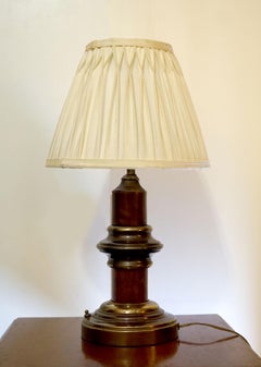 English Victorian Style Iron and Brass Desk Lamp