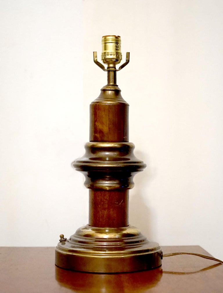 English Victorian Style Iron and Brass Desk Lamp For Sale at 1stDibs