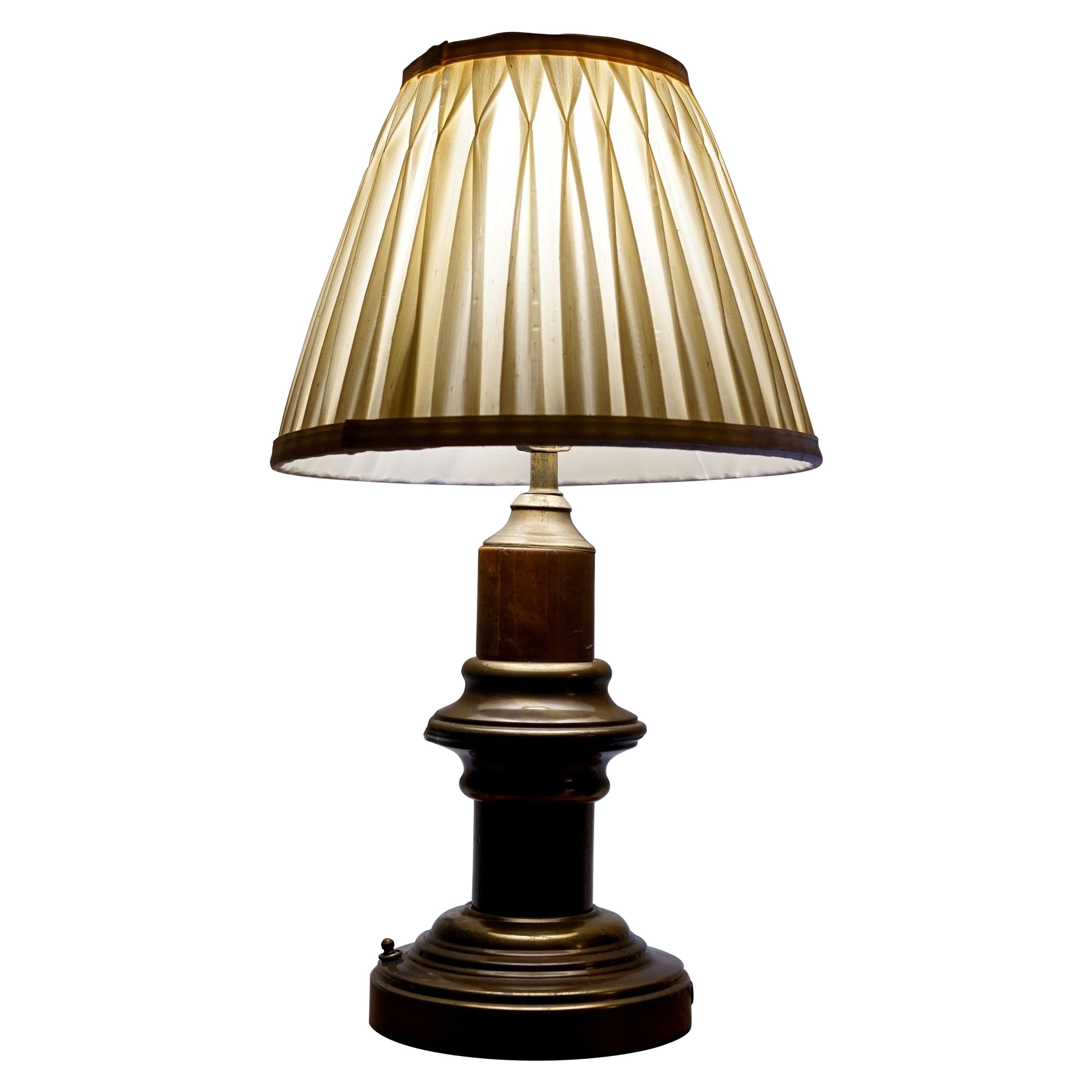 English Victorian Style Iron and Brass Desk Lamp